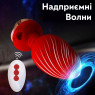 Анальна вібро-пробка Rose Butt на пульті із золотою трояндою, 10 режимів, червоний, діаметр 3.5 см
