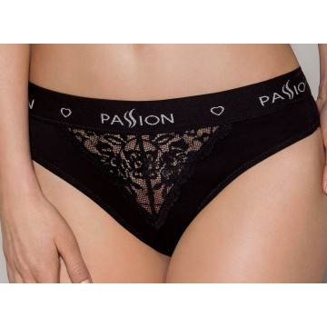 Трусики з широкою гумкою і мереживом Passion PS001 PANTIES M, black