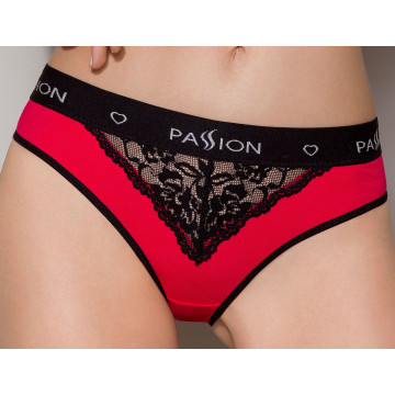 Трусики з широкою гумкою і мереживом Passion PS001 PANTIES L, red-black