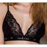 Еластичний топ з мереживом Passion PS001 TOP S, black