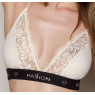Еластичний топ з мереживом Passion PS001 TOP L, ecru