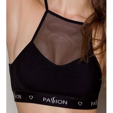 Спортивний топ з прозорою вставкою Passion PS006 TOP XL, black