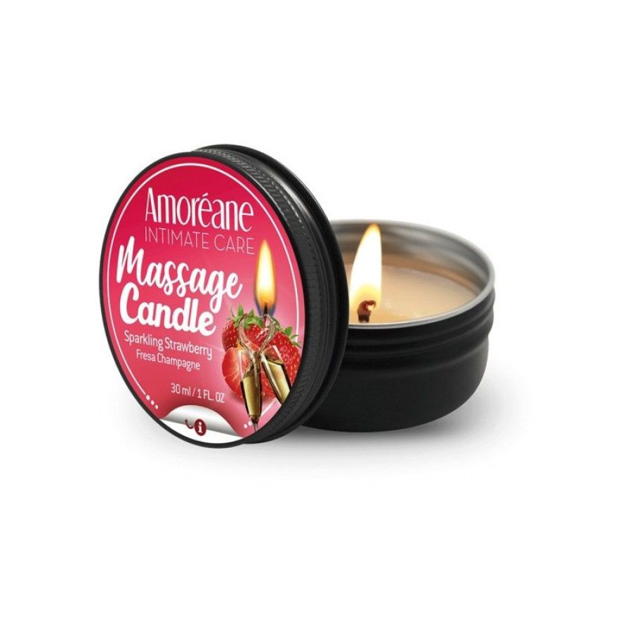 Масажна свічка Полуниця в шампанському Amoreane Sparkling Strawberry (30 мл)