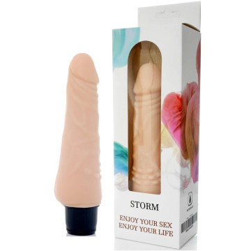 Вібратор BOSS Cyberskin - STORM, 12 режимів вібрації, довжина 18,5 см, діаметр 4,5 см