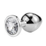 Металевий анальний пробка, Silver Diamond, розмір L