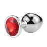 Металевий анальний пробка, Silver Ruby, розмір L