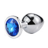 Металевий анальний пробка, Silver Sapphire, розмір L