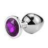 Металевий анальний пробка, Silver Amethyst, розмір L