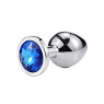Металева анальна пробка, Silver Sapphire, розмір M