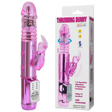 Вібратор з стимулятором клітора - Throbbing Bunny