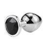Металевий анальний пробка, Silver Black Diamond, розмір L