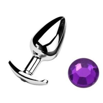 Анальна пробка якір з кристалом Purple, розмір S