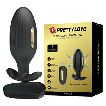 Анальна пробка Pretty Love «ROYAL PLEASURE» з вібрацією, електро стимуляцією та дистанційним керування