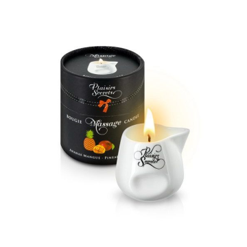 Масажна свічка Plaisirs Secrets Pineapple Mango (80 мл) подарункова упаковка, керамічний посуд