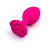Силіконова анальна пробка з трояндою Rose Pink, рожева, розмір M, 8.3 см