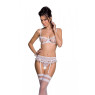 Сексуальний комплект з поясом для панчіх Passion LOVELIA SET XXL/XXXL, white
