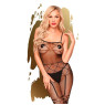 Бодістокінг з панчохами та геометричним малюнком Penthouse - Firecracker Black XL