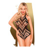 Боді з геометричним орнаментом Penthouse - Go Hotter Black XL