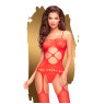 Бодістокінг з вирізом на животику Penthouse - Hot Nightfall Red XL