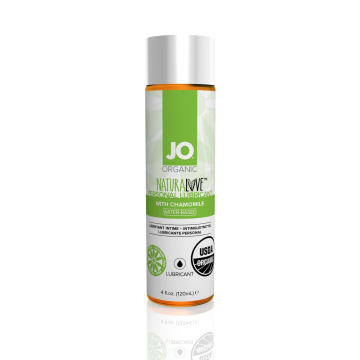 Змазка на водній основі JO NATURALOVE — ORGANIC (120 мл) з екстрактом листя агави та ромашки