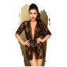 Комплект пеньюар з декором у вигляді троянд та стрінгами Penthouse - Sweet Retreat Black S/L