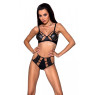 Розпродаж!!! Комплект з екошкіри Passion Tamaris Set black L/XL, бюстгальтер та трусики