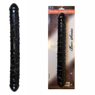 Подвійний фалоімітатор Boss Series: Flexible Double Dong Black