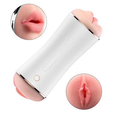 Мастурбатор із двома входами та вібростимуляцією BOSS Vibrating Masturbation Cup USB 10 function + інтерактивні функції