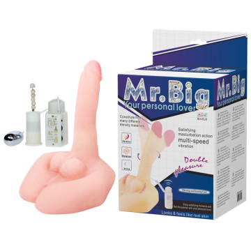 Універсальний мастурбатор вібратор з функцією ротації і Вагіна Mr. BIG Rotation & Vibration