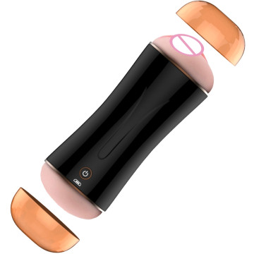 Мастурбатор з двома входами та вібростимуляцією BOSS Vibrating Masturbation Cup USB 10 function + інтерактивні функції