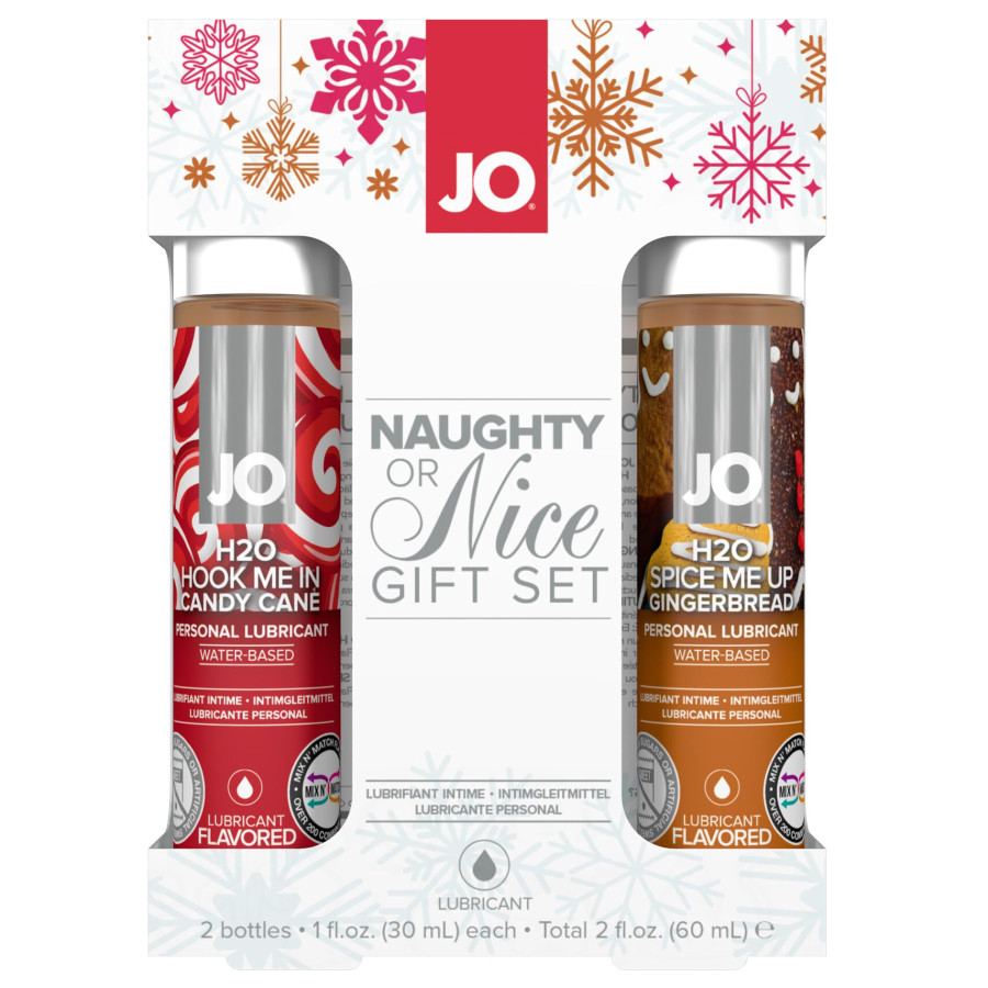 Набір лубрикантів JO Naughty or Nice Gift Set – Candy Cane & Gingerbread (2×30 мл)