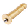 Золотий фалоімітатор Hismith 15.5см Golden Silicone Dildo, система KlicLok