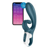 Смартвібратор-кролик Satisfyer Hug Me Pink Bluegrey, 2 мотори, діаметр 4,2см, широка кліторальна частина