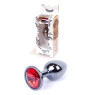 Анальний затор Boss Series - Jewellery Dark Silver PLUG Red S