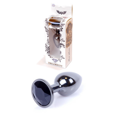 Анальний затор Boss Series - Jewellery Dark Silver PLUG Black S