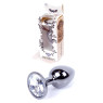 Анальний затор Boss Series - Jewellery Dark Silver PLUG Clear S