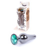 Анальний затор Boss Series - Jewellery Dark Silver BUTT PLUG Green