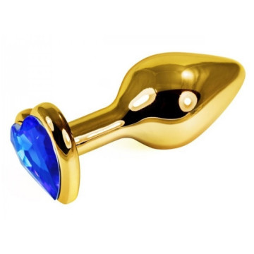 Анальна пробка з кристалом GOLD HEART, розмір S