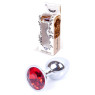 Анальний затор Boss Series - Jewellery Silver PLUG Red S
