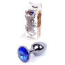 Анальний затор Boss Series - Jewellery Dark Silver PLUG Dark Blue S