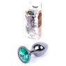 Анальний затор Boss Series - Jewellery Dark Silver PLUG Green S