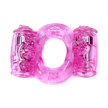 Ерекційне вібро кільце BOSS Vibrating Cock Ring Double Pink
