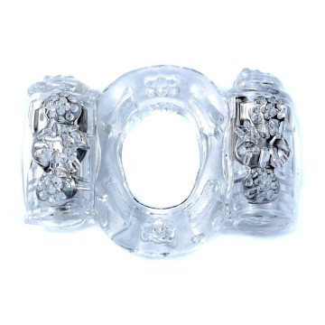Ерекційне вібро кільце BOSS Vibrating Cock Ring Double Clear