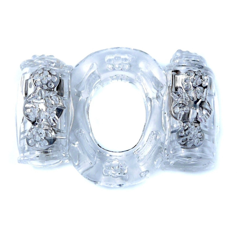 Ерекційне вібро кільце BOSS Vibrating Cock Ring Double Clear