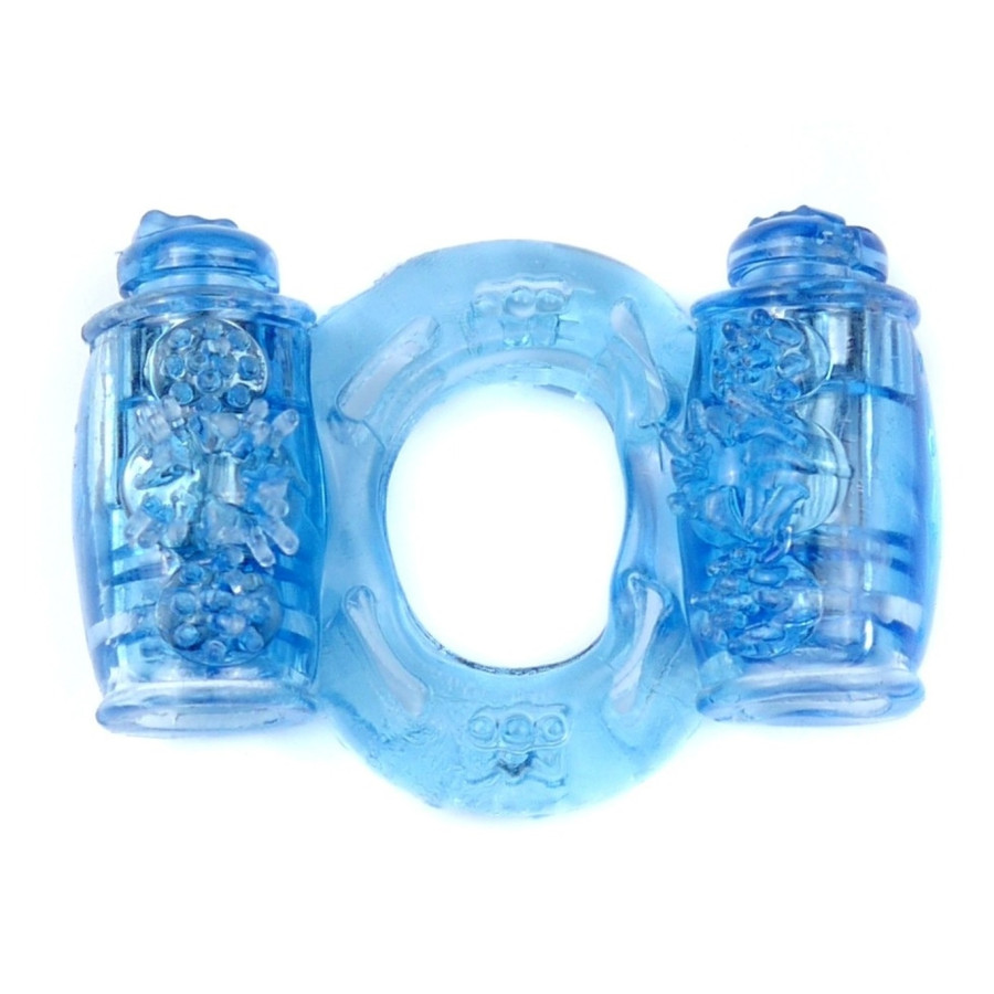 Ерекційне вібро кільце BOSS Vibrating Cock Ring Double Blue