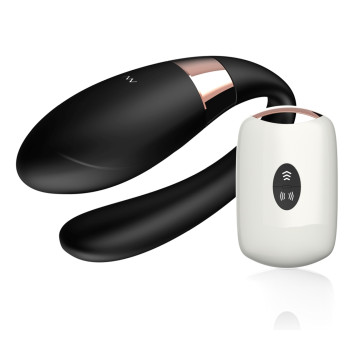 Вібромасажер для пар з пультом дистанційного керування - Boss Series V-Vibe Black USB 7 Function