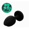 Силіконова анальна пробка з кристалом Silicon Black 06, розмір S