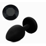 Силіконова анальна пробка з кристалом Silicon Black 07, розмір S