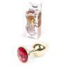 Анальний затор Boss Series - Jewellery Gold PLUG Red S