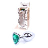 Анальний затор Boss Series - Jewellery Silver Heart PLUG Green S